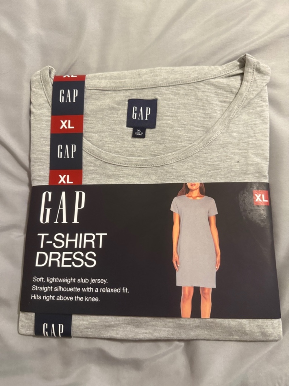 GAP Heather Gray Short Sleeve T-Shirt Dress